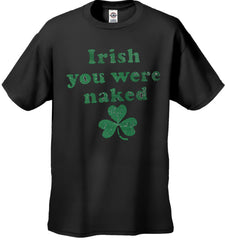 Irish You Were Naked (Dark Green Print) Men's T-Shirt