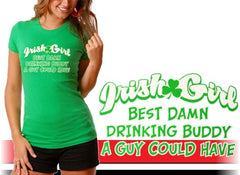 Irish Girl "Best Drinking Buddy" Girls T-Shirt