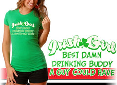 Irish Girl "Best Drinking Buddy" Girls T-Shirt