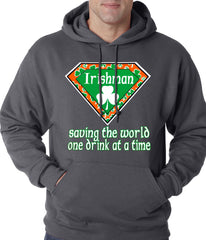 Irishman Saving The World One Drink At a Time Adult Hoodie