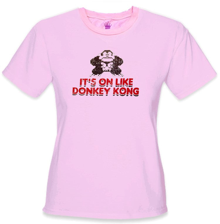 It's On Like Donkey Kong Girls T-Shirt :: Vintage Gamer Chick Tee