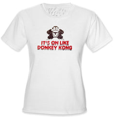 It's On Like Donkey Kong Girls T-Shirt :: Vintage Gamer Chick Tee