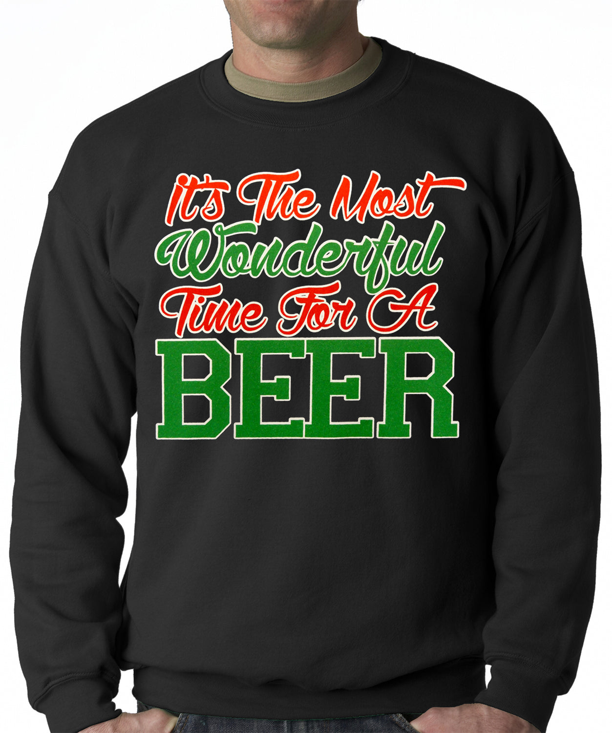It's The Most Wonderful Time For A Beer Adult Crewneck