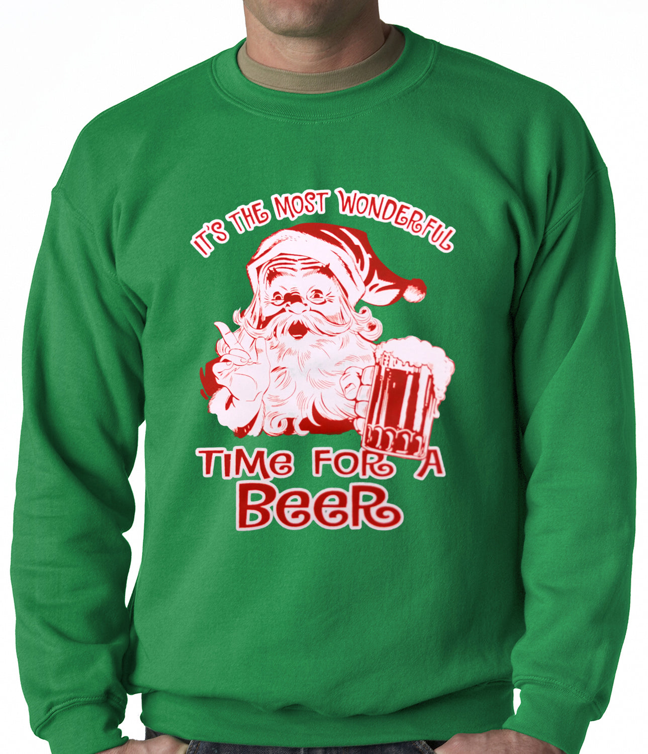 It's The Most Wonderful Time for a Beer Funny Christmas Adult Crewneck