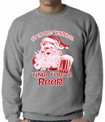 It's The Most Wonderful Time for a Beer Funny Christmas Adult Crewneck