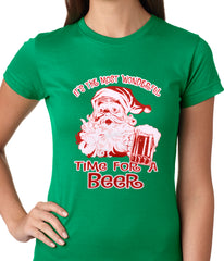 It's The Most Wonderful Time for a Beer Funny Christmas Ladies T-shirt