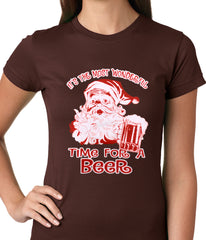 It's The Most Wonderful Time for a Beer Funny Christmas Ladies T-shirt