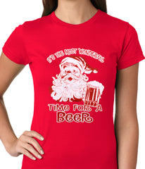 It's The Most Wonderful Time for a Beer Funny Christmas Ladies T-shirt