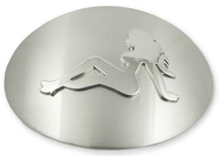 Jumbo Chrome Trucker Babe Buckle With FREE Leather Belt