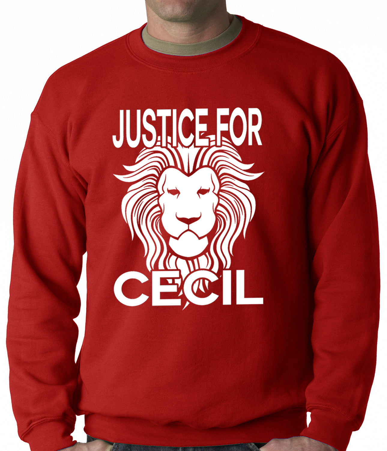 Justice For Cecil The Lion Adult Crewneck