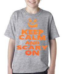 Keep Calm and Scary On Funny Halloween Kids T-shirt