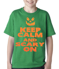 Keep Calm and Scary On Funny Halloween Kids T-shirt