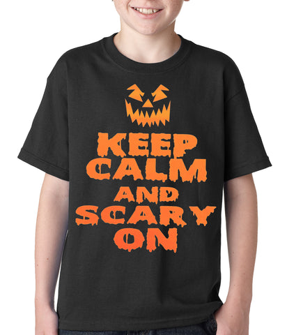 Keep Calm and Scary On Funny Halloween Kids T-shirt