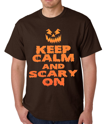 Keep Calm and Scary On Funny Halloween Mens T-shirt