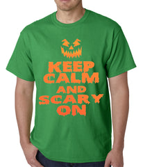 Keep Calm and Scary On Funny Halloween Mens T-shirt