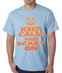 Keep Calm and Scary On Funny Halloween Mens T-shirt