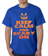 Keep Calm and Scary On Funny Halloween Mens T-shirt