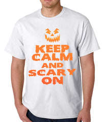 Keep Calm and Scary On Funny Halloween Mens T-shirt