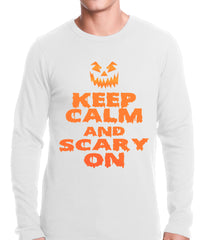 Keep Calm and Scary On Funny Halloween Thermal Shirt