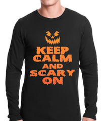 Keep Calm and Scary On Funny Halloween Thermal Shirt