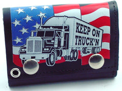 Keep On Truck'n Genuine Leather Chain Wallet