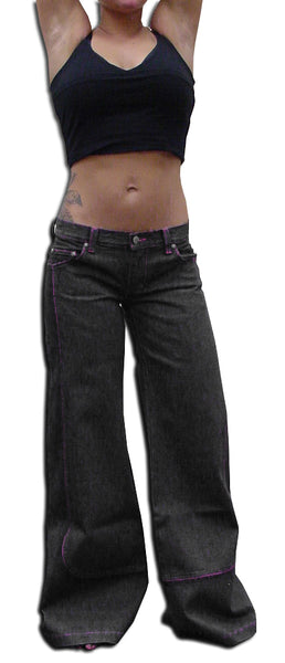 Kikgirl Jeans - KikGirl 26" Deluxe Wideleg Pants (Black Denim) –