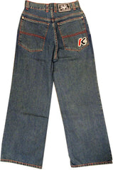 Kikwear 23" Bottom Antique Wash Vintage Denim Jeans - 28 Inch Waist