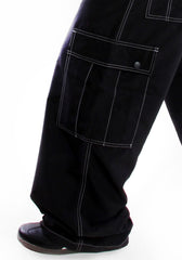 Kikwear Jeans - Kikwear 23" Microsuede Cargo Pants (Black)