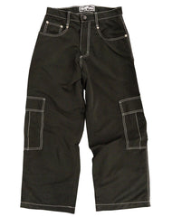 Kikwear Jeans - Kikwear 23" Microsuede Cargo Pants (Black)