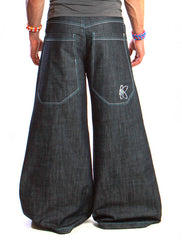 Kikwear Jeans - Kikwear 32"  Bottom Super Deluxe Wide Leg  Pant (Black Denim)
