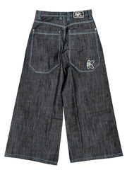 Kikwear Jeans - Kikwear 32"  Bottom Super Deluxe Wide Leg  Pant (Black Denim)