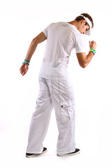 Kikwear Jeans - Kikwear White 23" Microsuede Cargo Pants