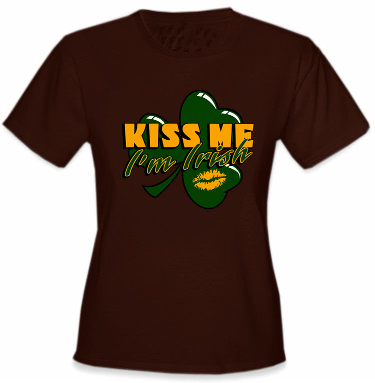 Kiss Me I'm Irish Shamrock Girl's T-Shirt