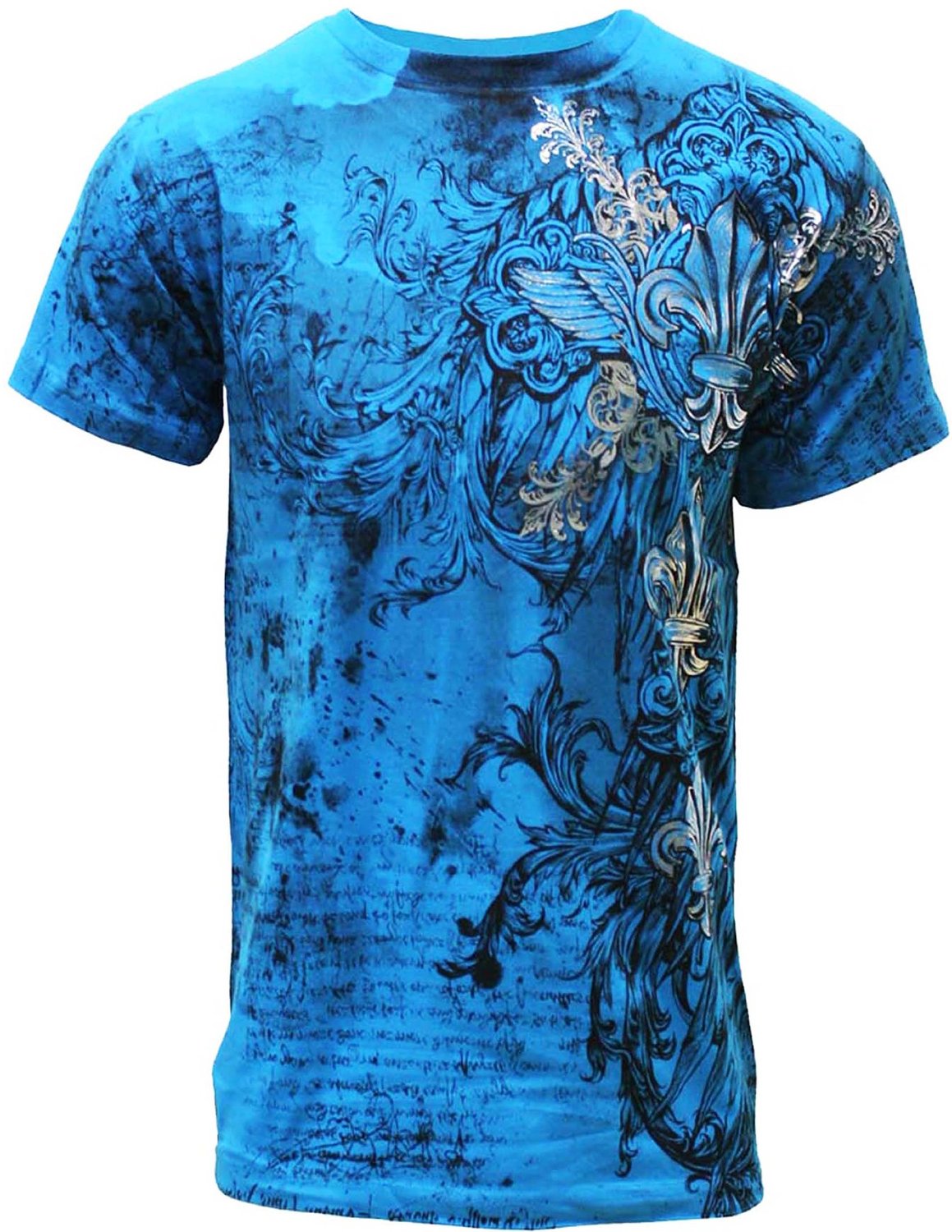 Konflic Triple Fleur De Lis T-Shirt (Blue) – Bewild