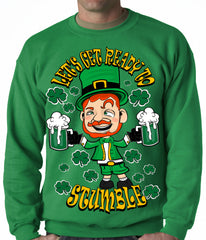 Leprechaun Let's Get Ready To Stumble Adult Crewneck