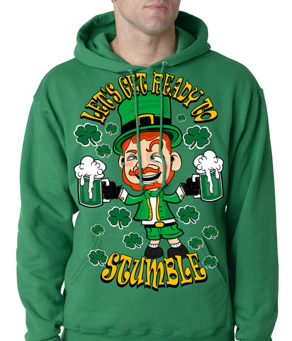 Leprechaun Let's Get Ready To Stumble Adult Hoodie