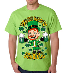 Leprechaun Let's Get Ready To Stumble Mens T-shirt