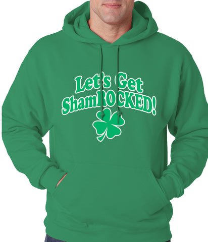 Let's Get ShamROCKED Funny Irish Adult Hoodie