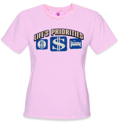 Life's Priorities - Eat, Sleep & Make Money Girls T-Shirt
