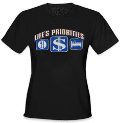 Life's Priorities - Eat, Sleep & Make Money Girls T-Shirt