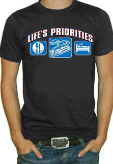 Lifes Priorities Racing T-Shirt 