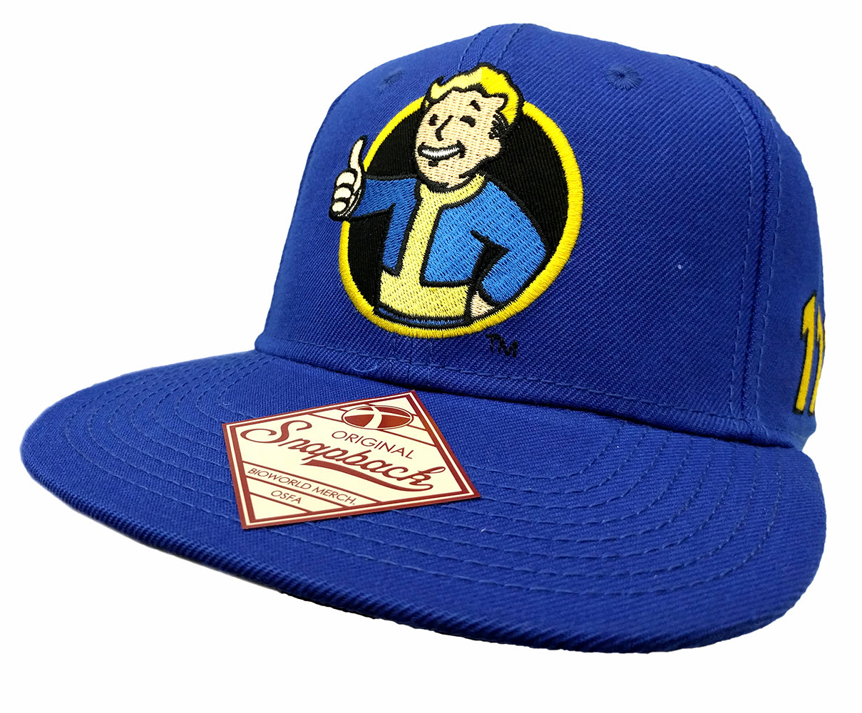 Limited Edtion Official Fallout 4 Vault Boy Snapback Hat (Royal Blue)