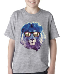 Lion Wearing Sunglasses Looking at a Zebra Kids T-shirt