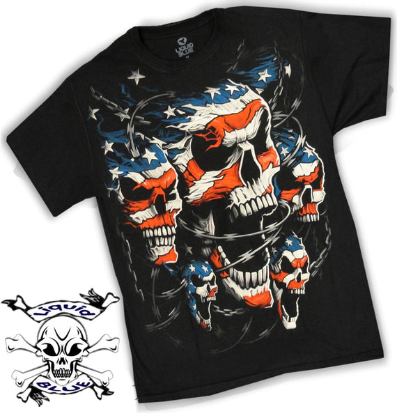 Liquid Blue "Patriot Skull" T-Shirt –