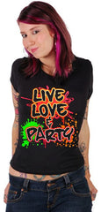 Live, Love & Party Neon Color Girls T-Shirt