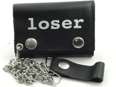 Loser Genuine Leather Chain Wallet
