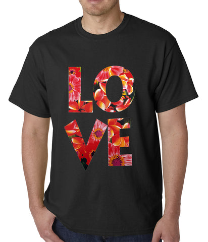 Love Floral Pattern Mens T-shirt