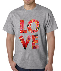Love Floral Pattern Mens T-shirt