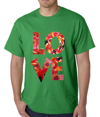 Love Floral Pattern Mens T-shirt