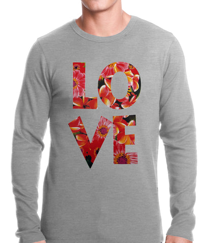 Love Floral Pattern Thermal Shirt